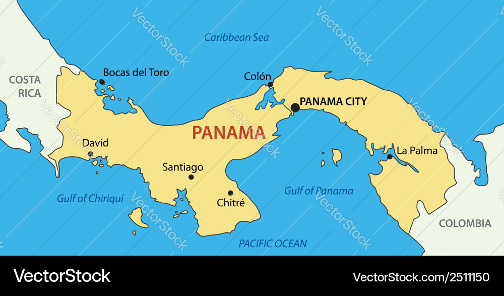 Republic of panama - map Royalty Free Vector Image
