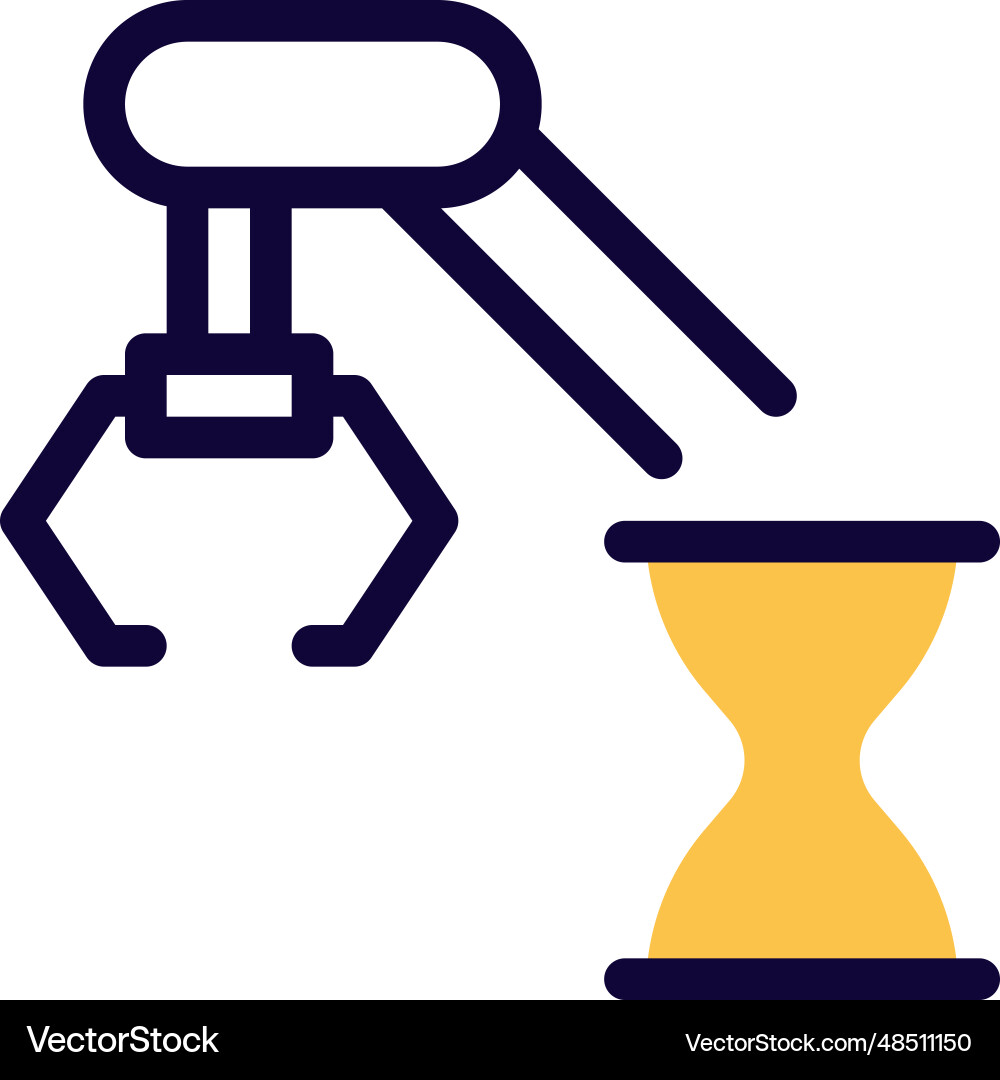 Robotic arm with higher working capacity in less Vector Image