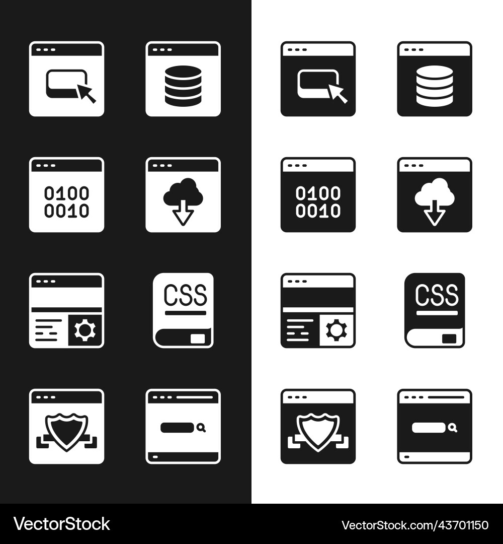 Set cloud technology data transfer binary code Set cloud technology data transfer binary code vector image