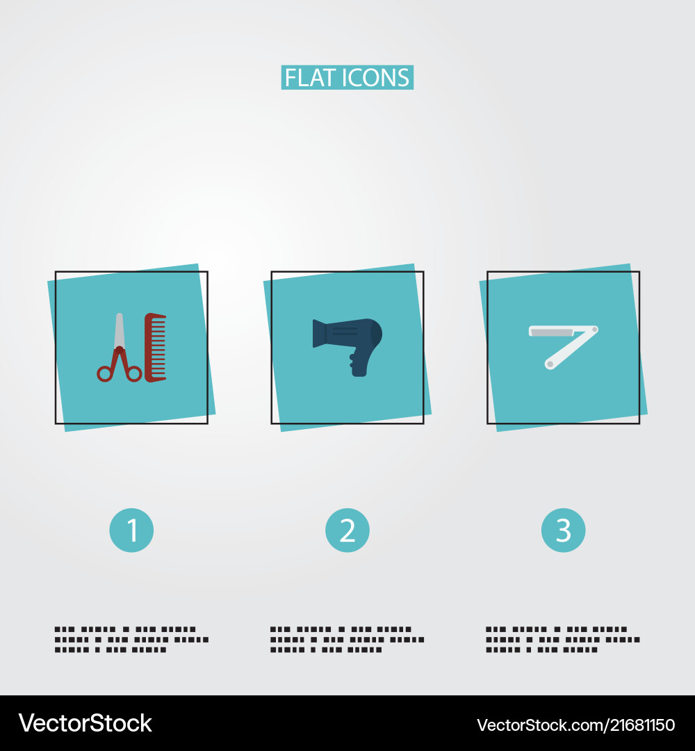 Set hairdresser icons flat style symbols Set hairdresser icons flat style symbols vector image