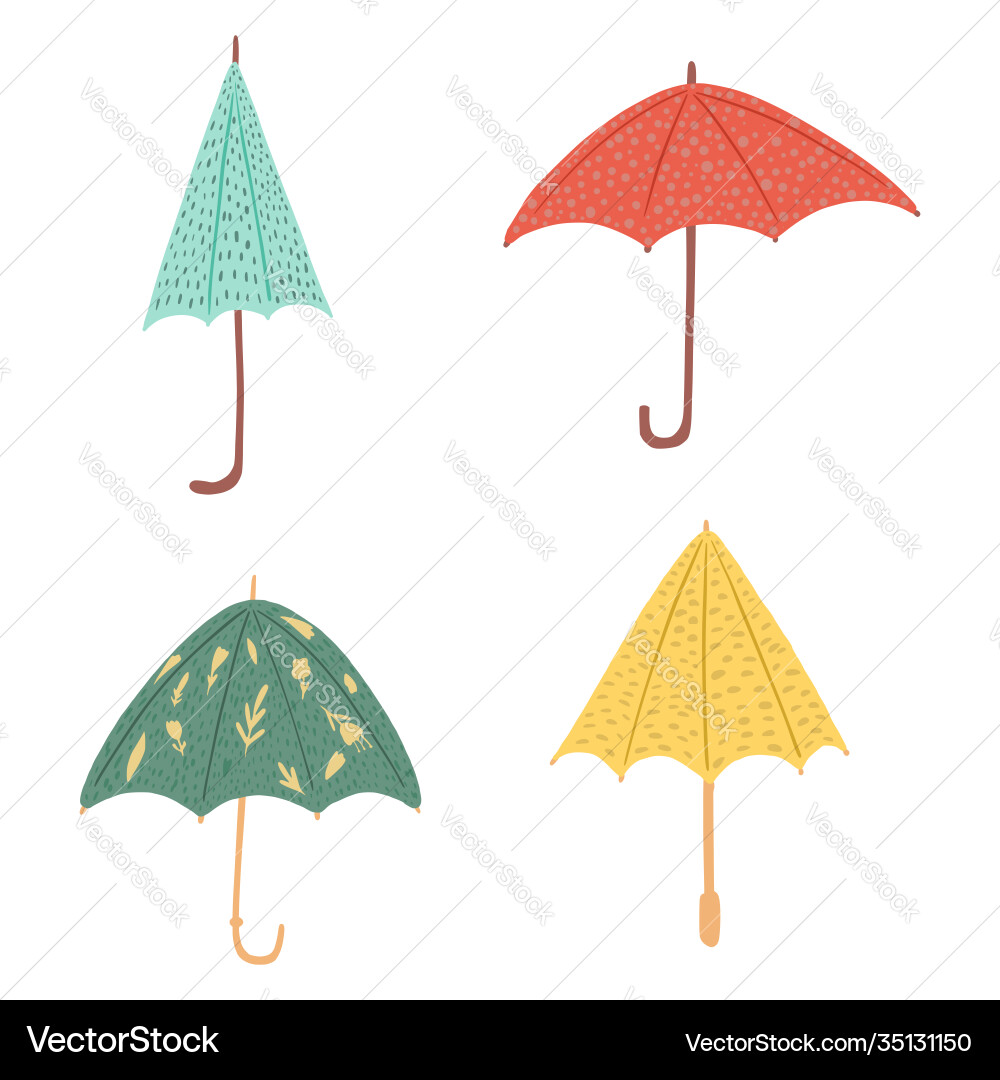 Set umbrellas different forms on white background Set umbrellas different forms on white background vector image