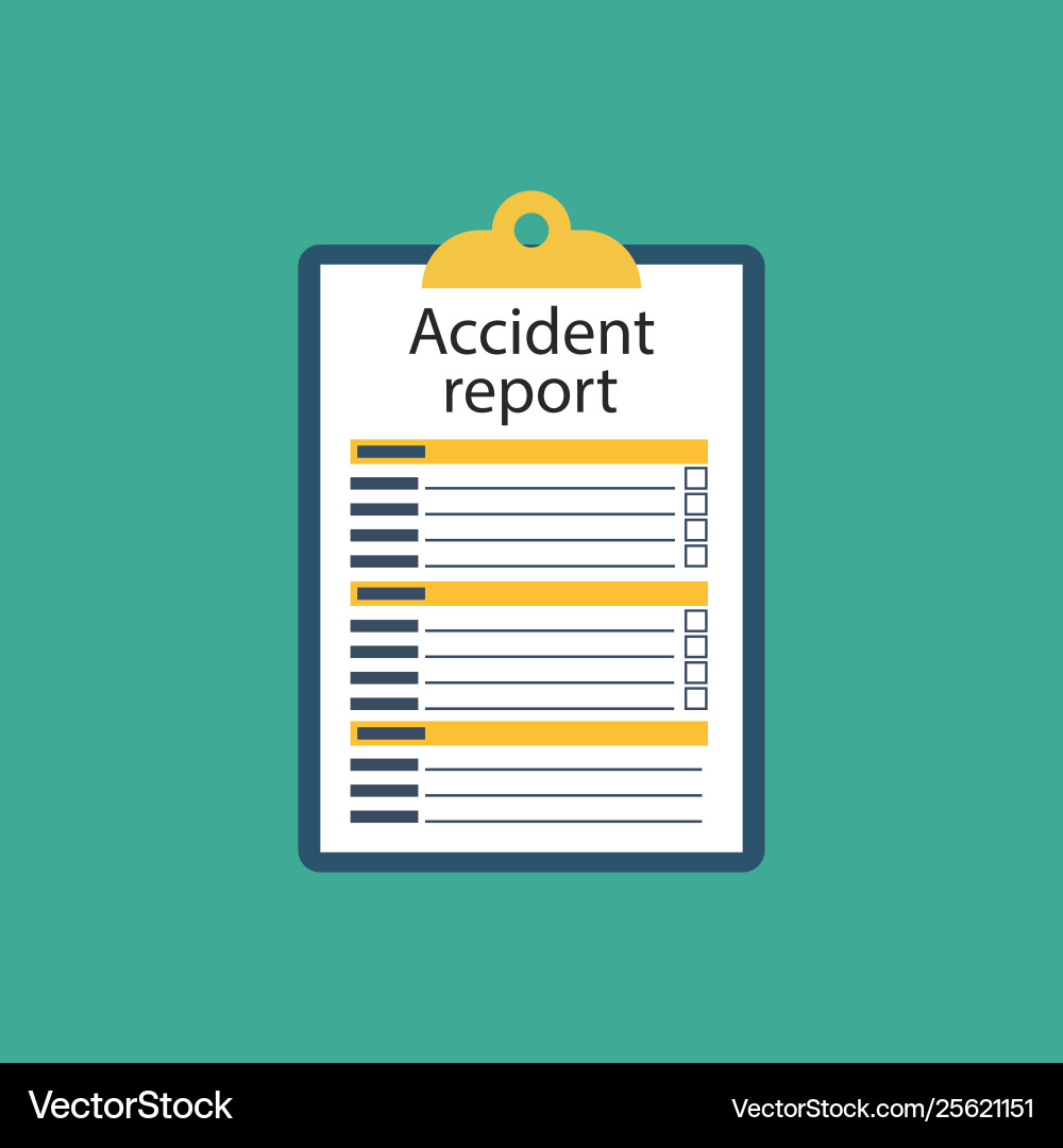 Accident report form man write application pen Accident report form man write application pen Vector Image
