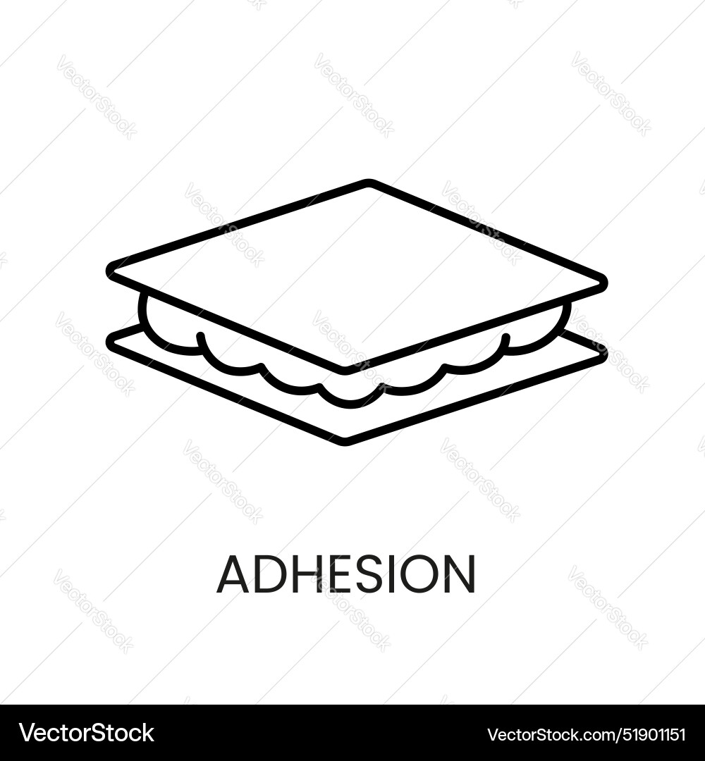 Adhesion line icon with editable stroke Vector Image