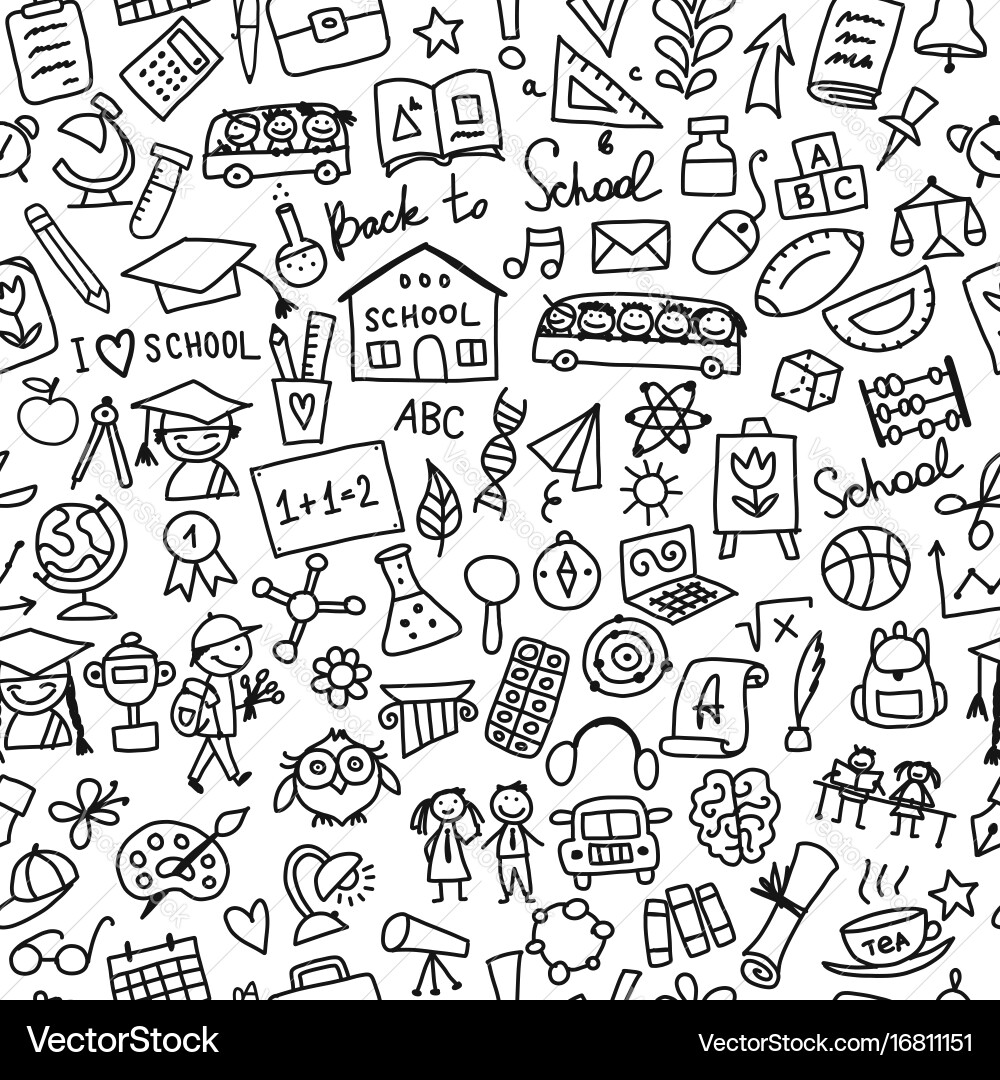 Back to school seamless pattern for your design Vector Image