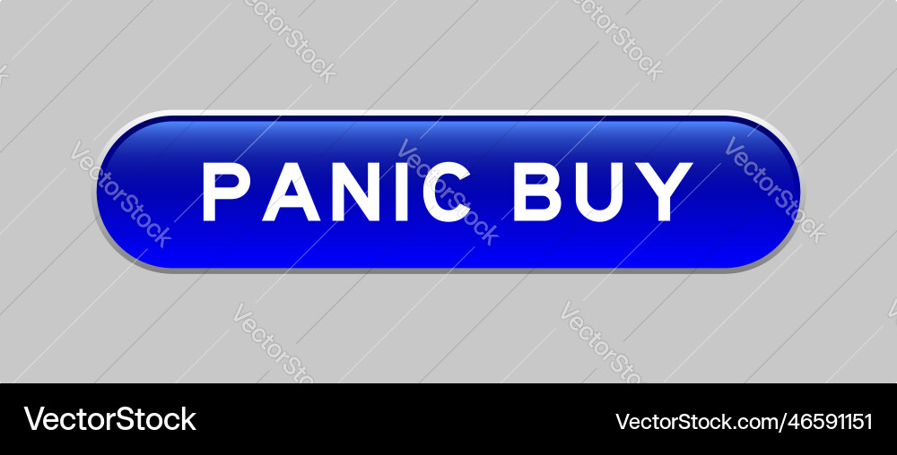 Blue color capsule shape button with word panic Blue color capsule shape button with word panic vector image