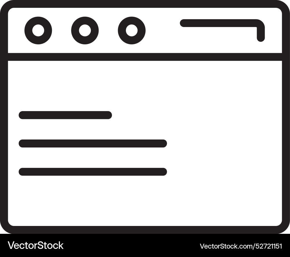 Browser line icon design vector image