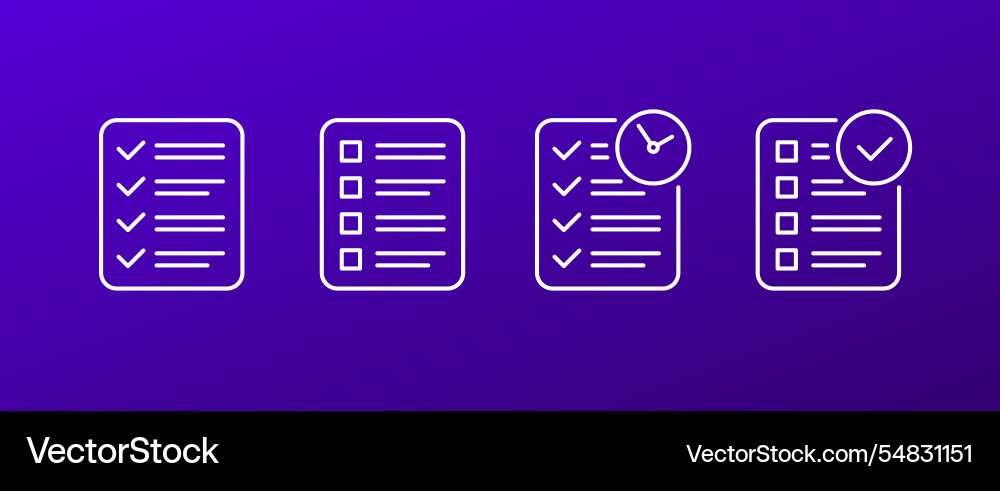 Checklist icons check list with tasks goals Checklist icons check list with tasks goals vector image