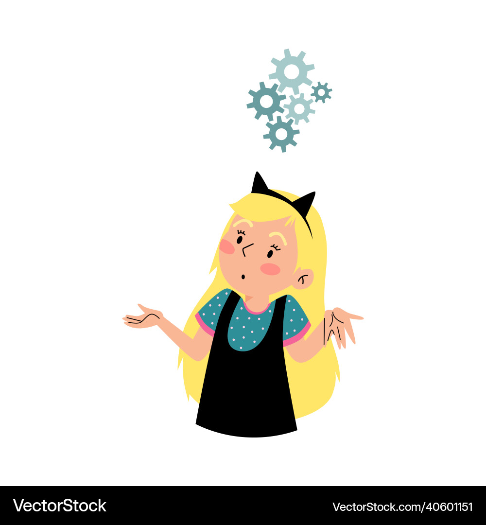 Embarrassed child overthinking question or task Embarrassed child overthinking question or task vector image