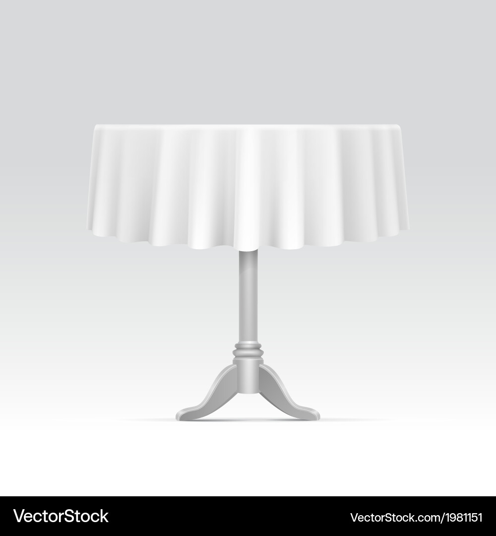 Empty round table with tablecloth vector image