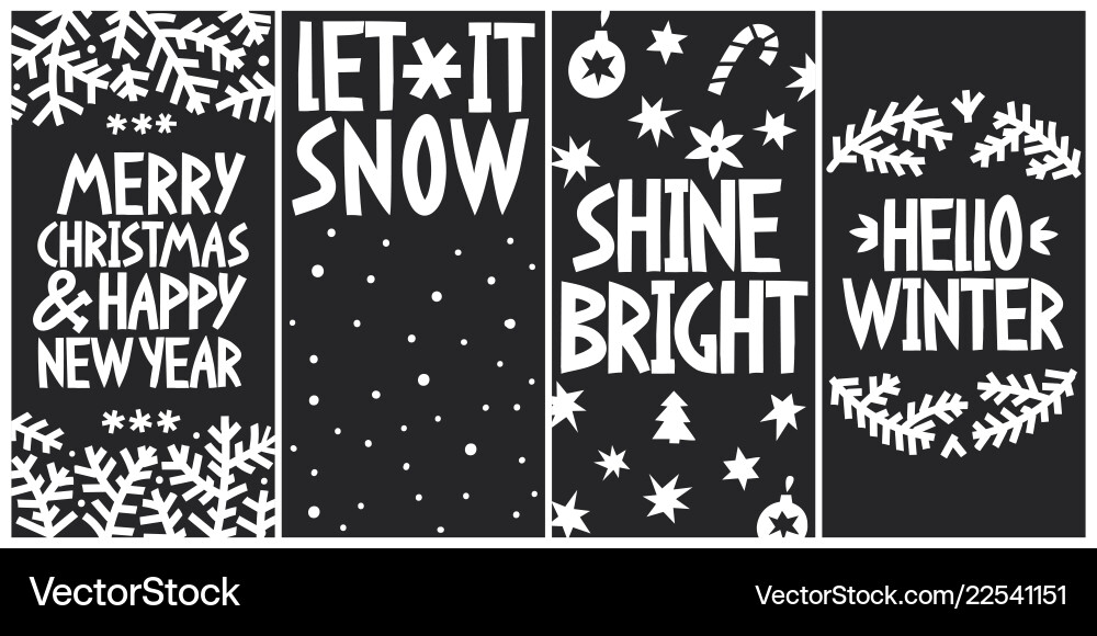 Frohe Weihnachten und neues Jahr Grußkarte Set Frohe Weihnachten und neues Jahr Grußkarte Set vektorbild