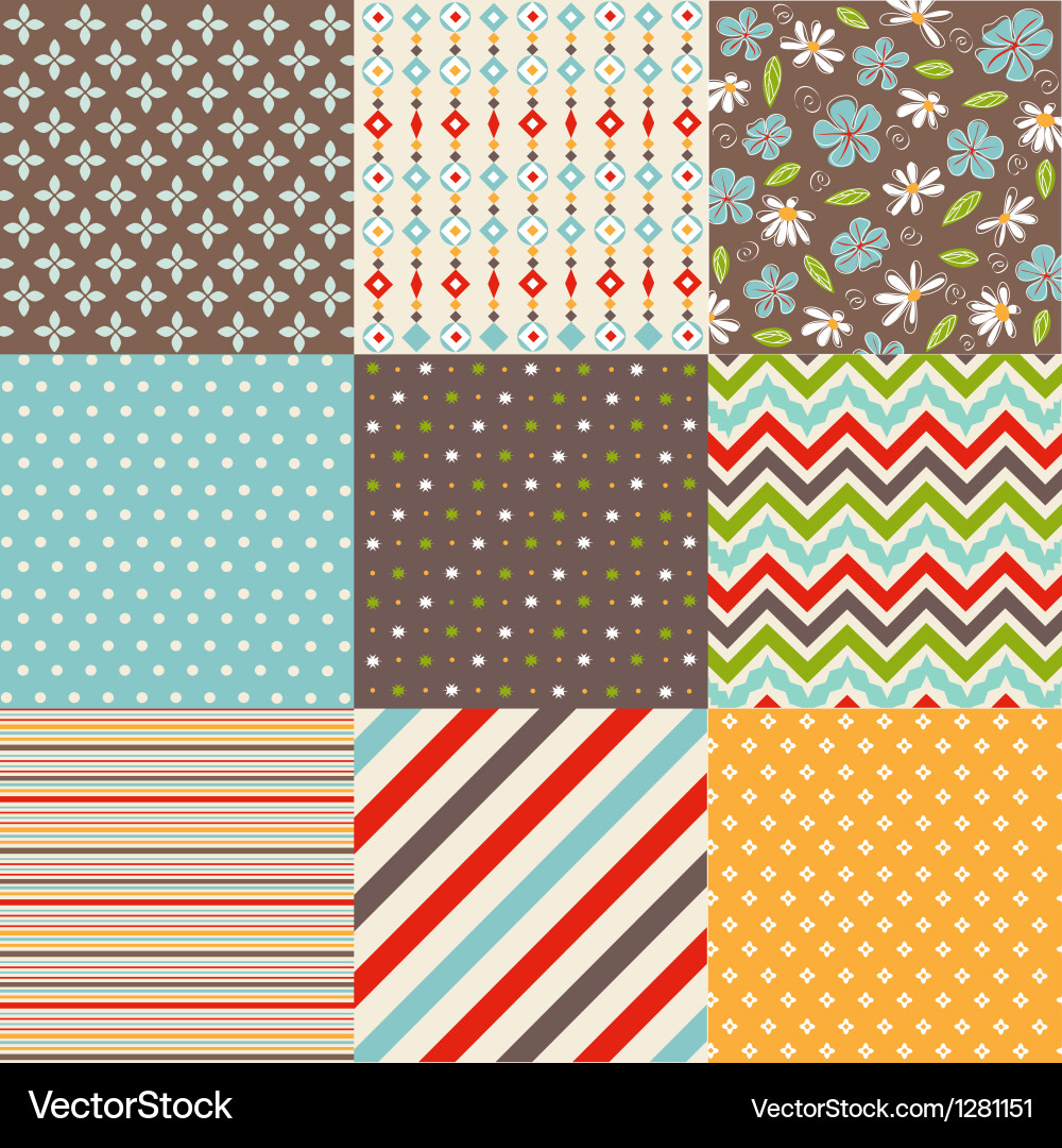 Geometric Fabric Patterns vector image