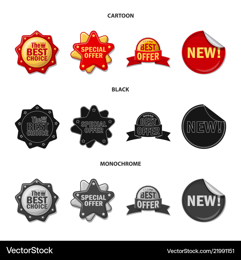 Isolated object of emblem and badge symbol set vector image