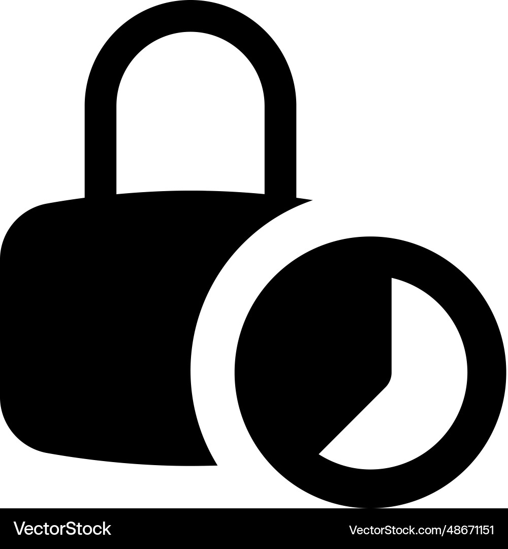 Lock password set for pie chart presentation vector image
