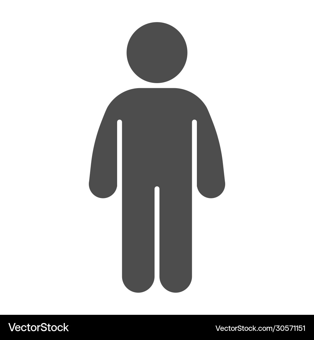 Man stand pose solid icon in front Man stand pose solid icon in front vector image