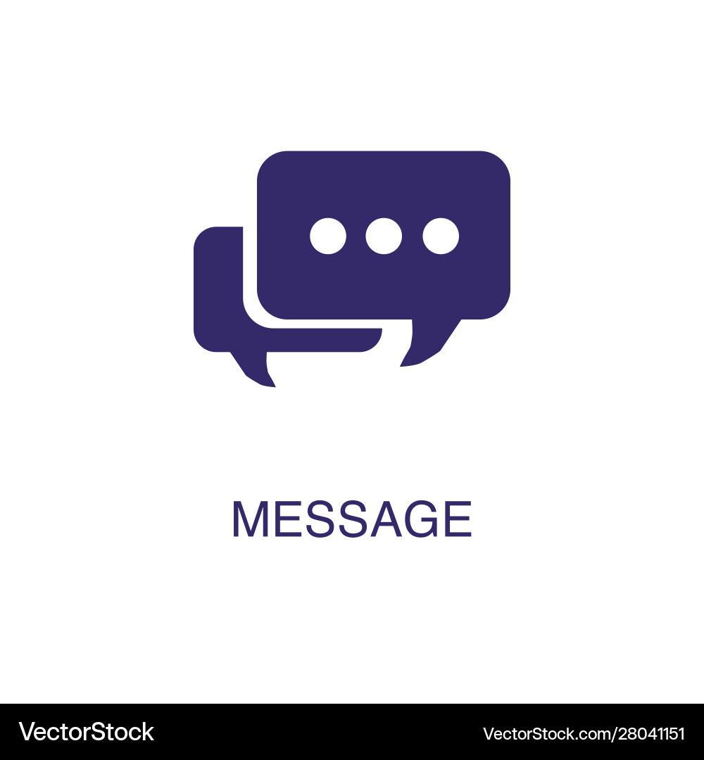 Message element in flat simple style on white vector image