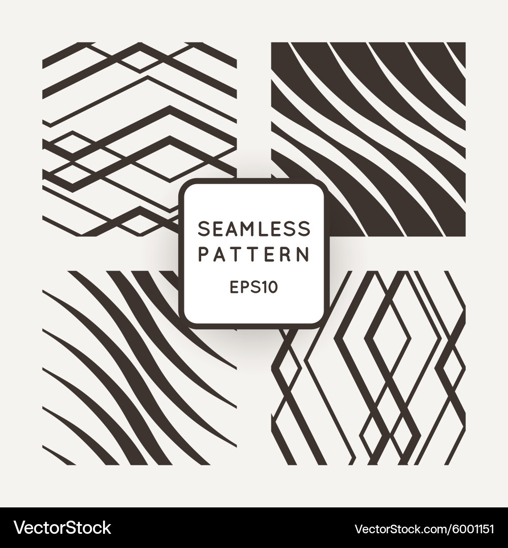 Set of four abstract seamless patterns Vector Image