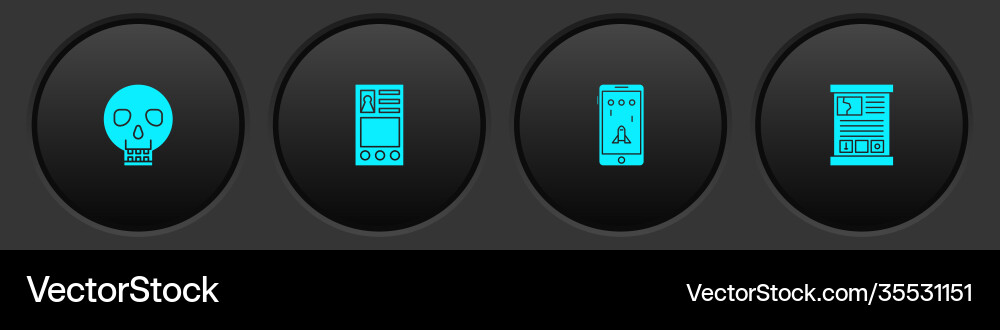 Set skull create account screen mobile Set skull create account screen mobile Vector Image