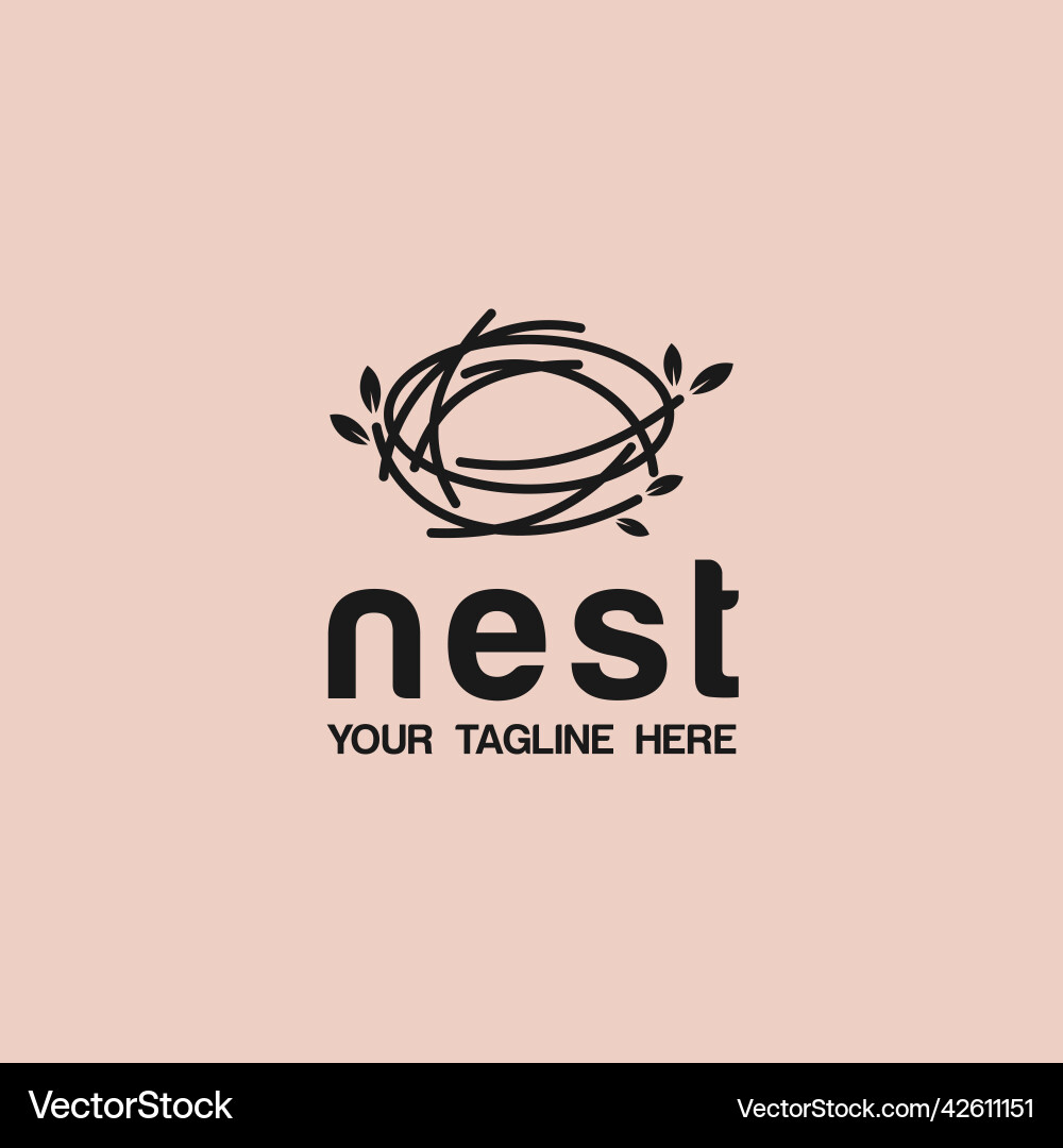 Simple and minimal bird nest icon logo line Simple and minimal bird nest icon logo line vector image