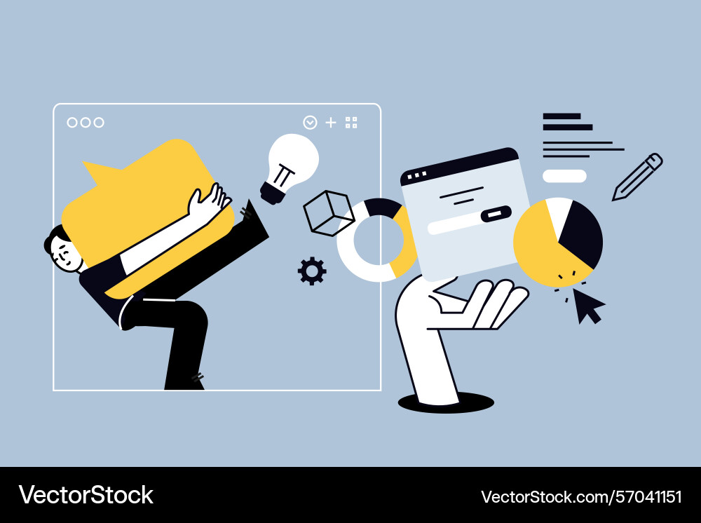 Web design and development content management Web design and development content management vector image