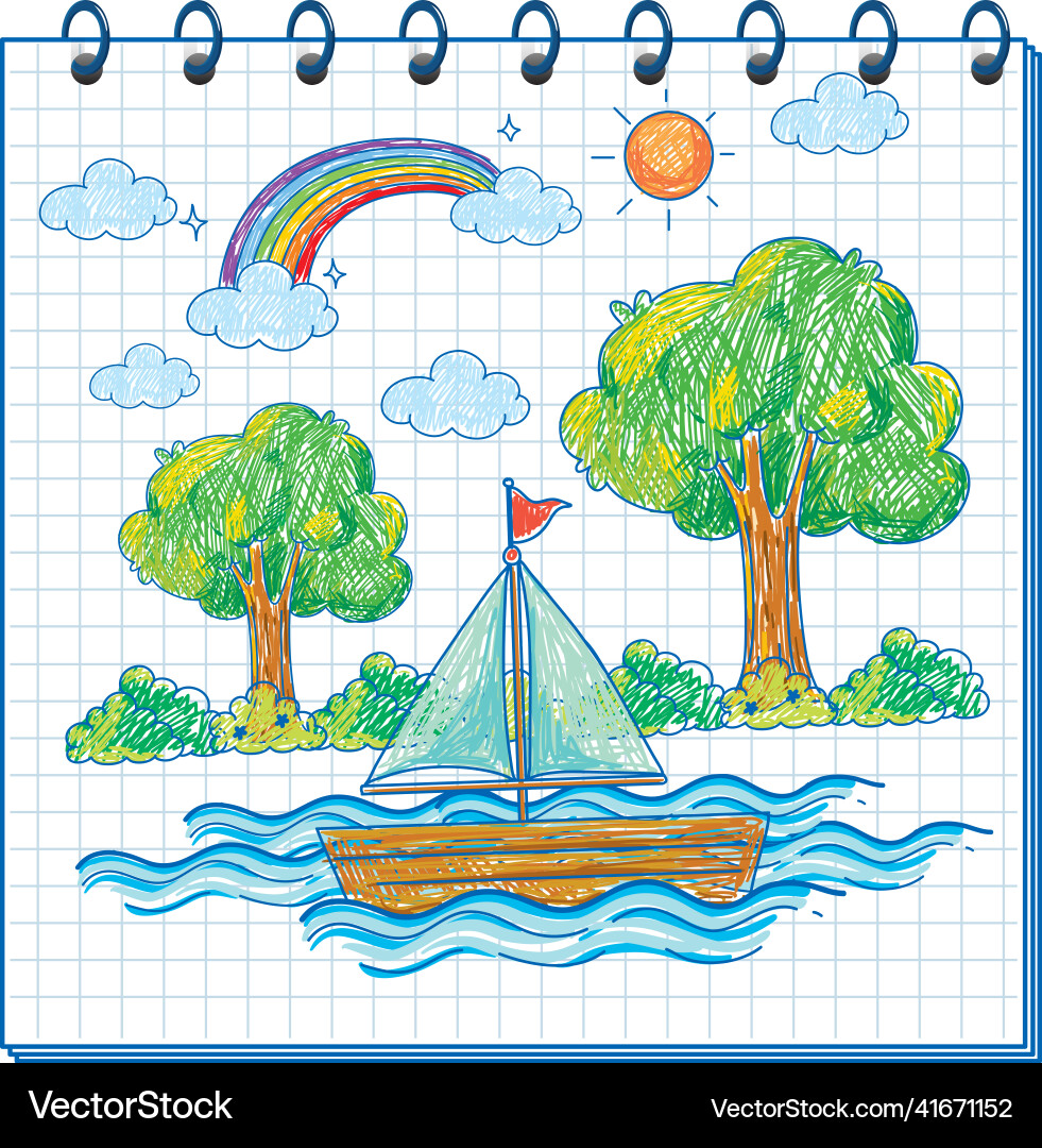 A notebook with doodle sketch design A notebook with doodle sketch design vector image