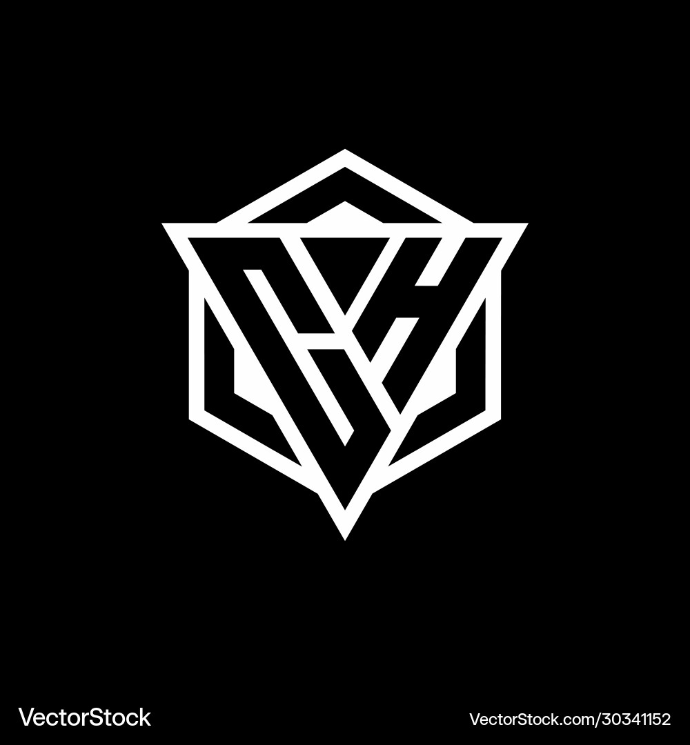 Ch logo monogram with triangle and hexagon shape Vector Image