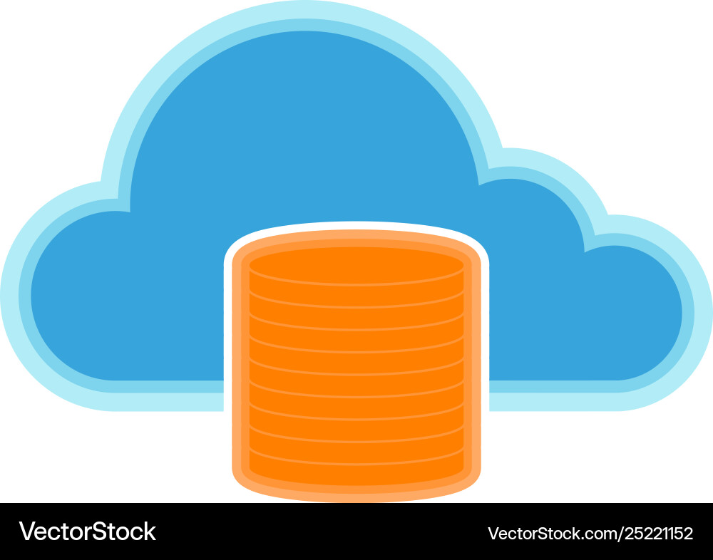 Cloud computing icon with a database symbol Vector Image