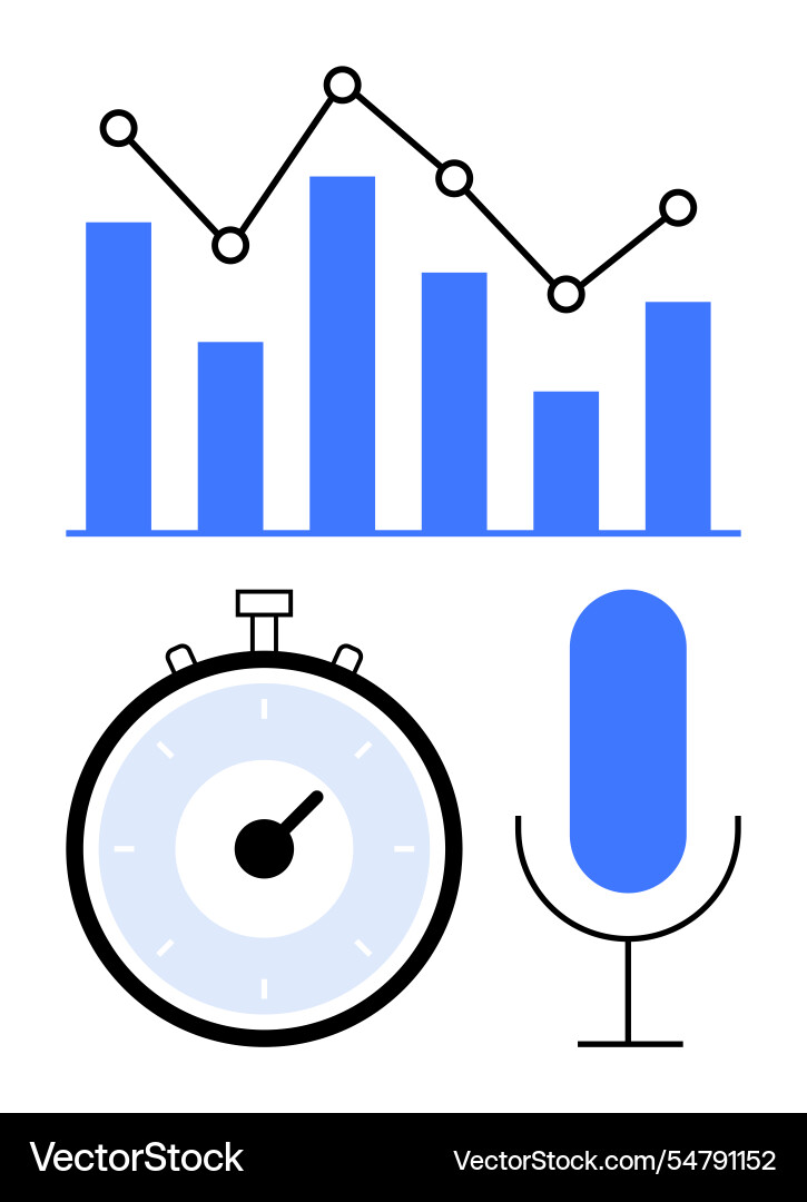 Data analytics and performance monitoring elements Data analytics and performance monitoring elements vector image