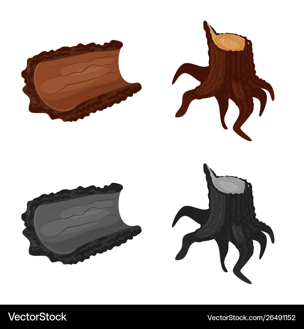 Design tree and raw icon collection vector image