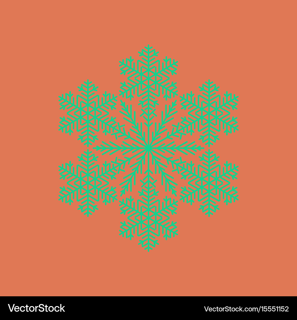 Flat on background of snowflake vector image