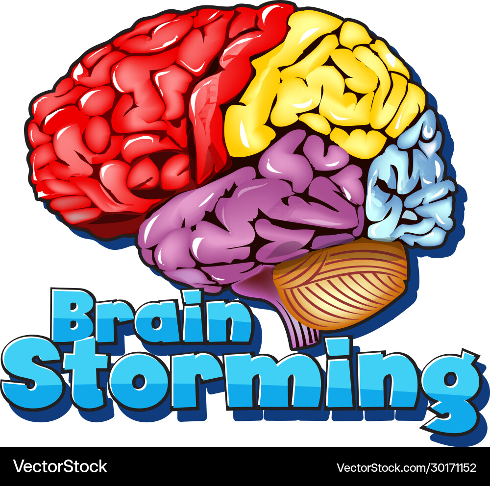 Font design for word brainstorming with colorful Font design for word brainstorming with colorful vector image