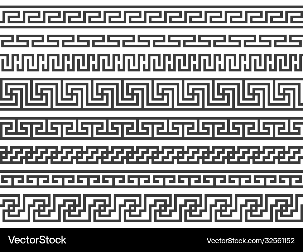 Greek borders ancient roman or grecian geometric Greek borders ancient roman or grecian geometric vector image