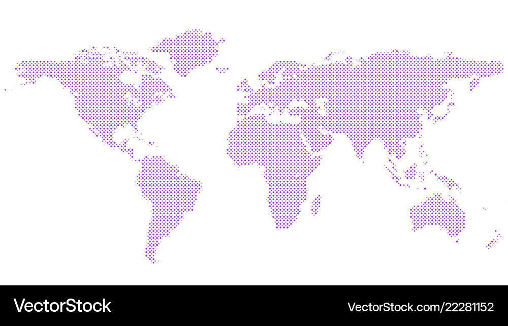 Halftone world map background with circles Halftone world map background with circles vector image