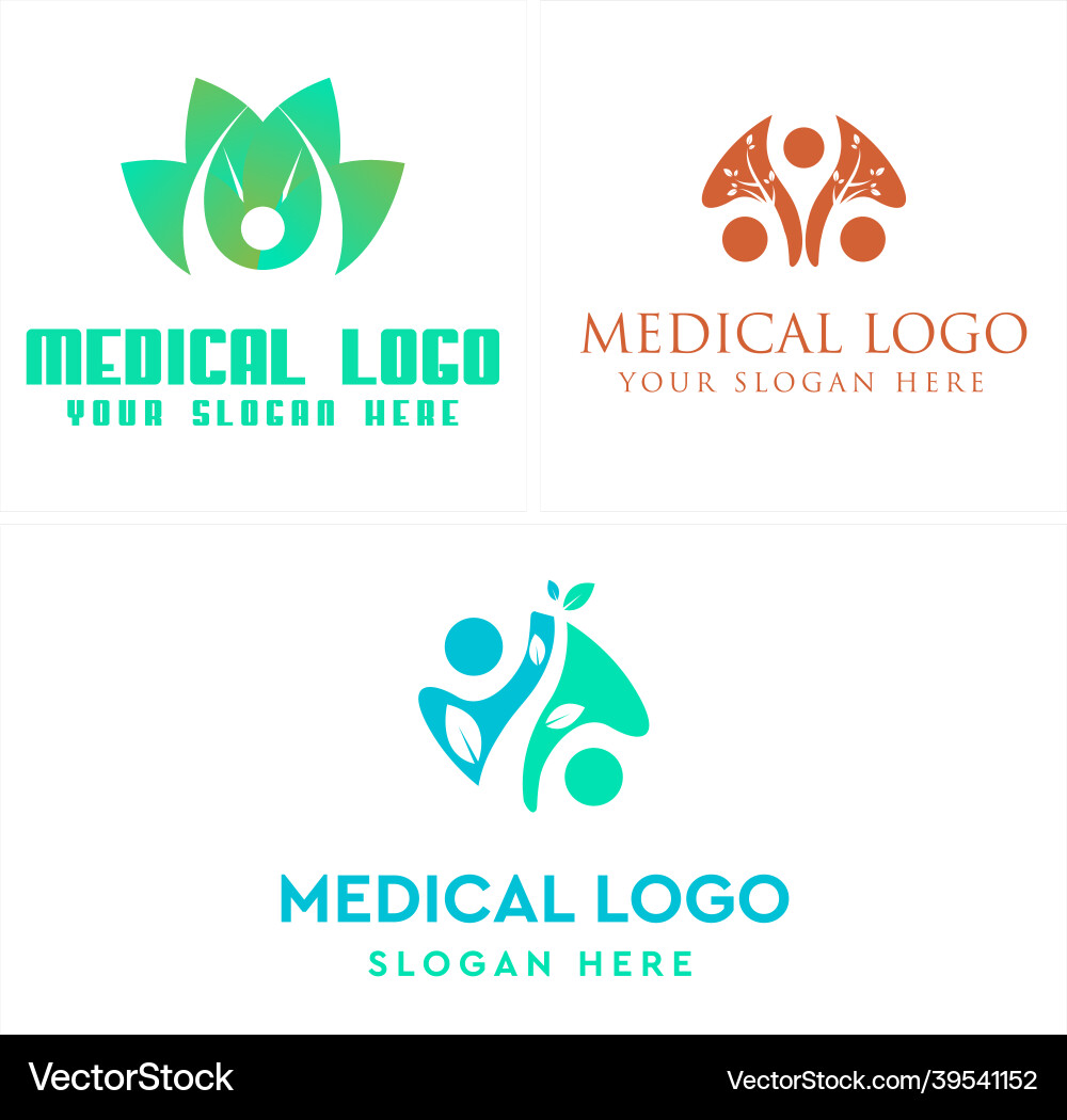 Health care people medical business logo design Health care people medical business logo design vector image