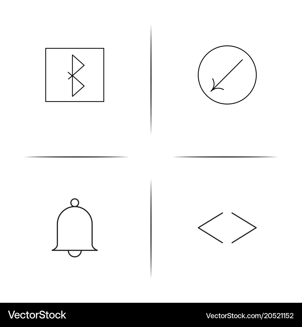Internet of things simple linear icons set vector image