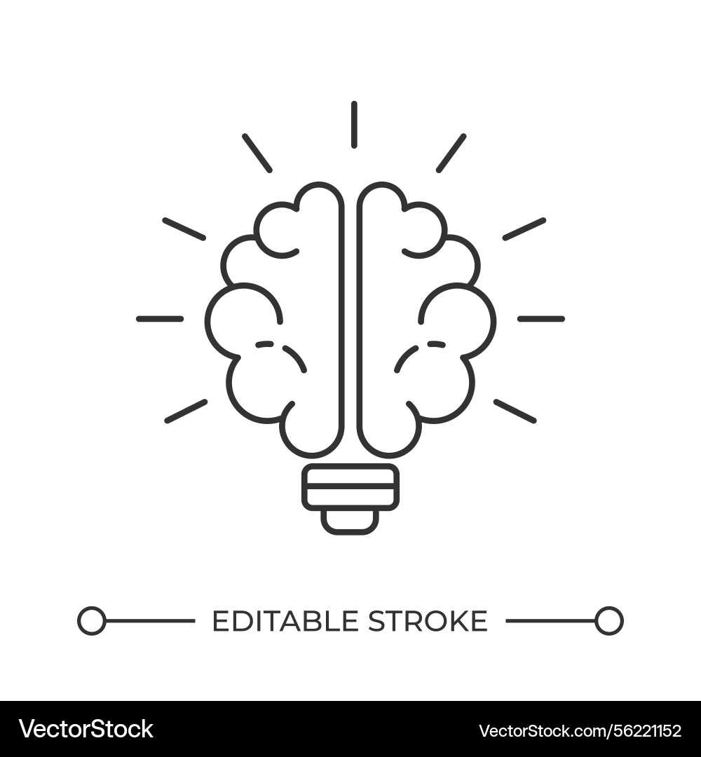 Lightbulb with brain line icon Lightbulb with brain line icon vector image