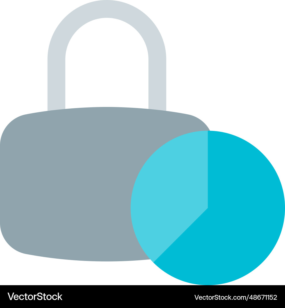 Lock password set for pie chart presentation vector image