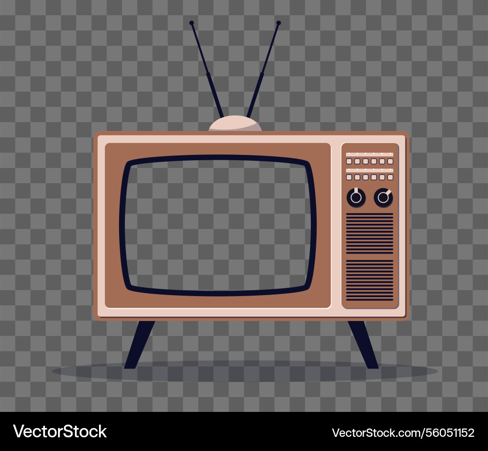 Old tv transparent background empty screen frame Old tv transparent background empty screen frame vector image