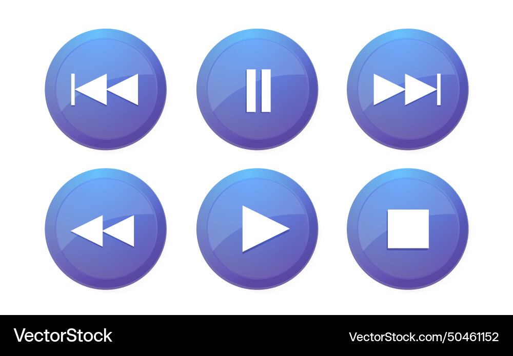 Online music player buttons modern design ui play vector image