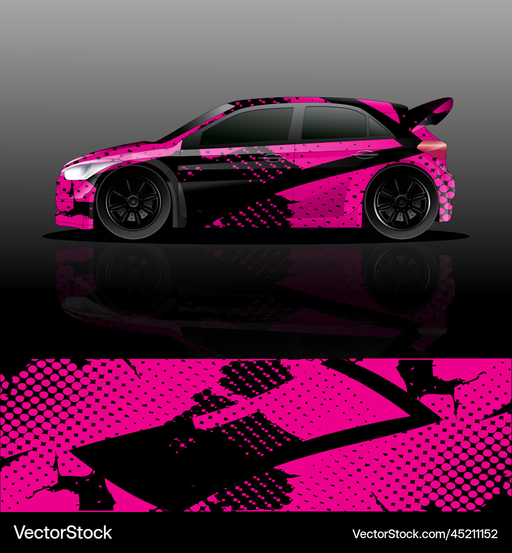 Racing Rally Car Decal Vector Image