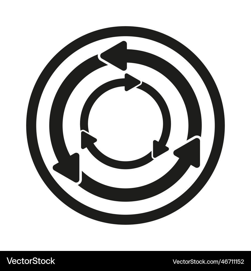 Rotating arrows concentric radial and circular Rotating arrows concentric radial and circular vector image