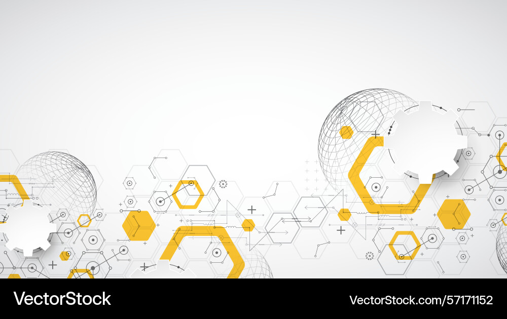 Science and technology background using hexagon vector image