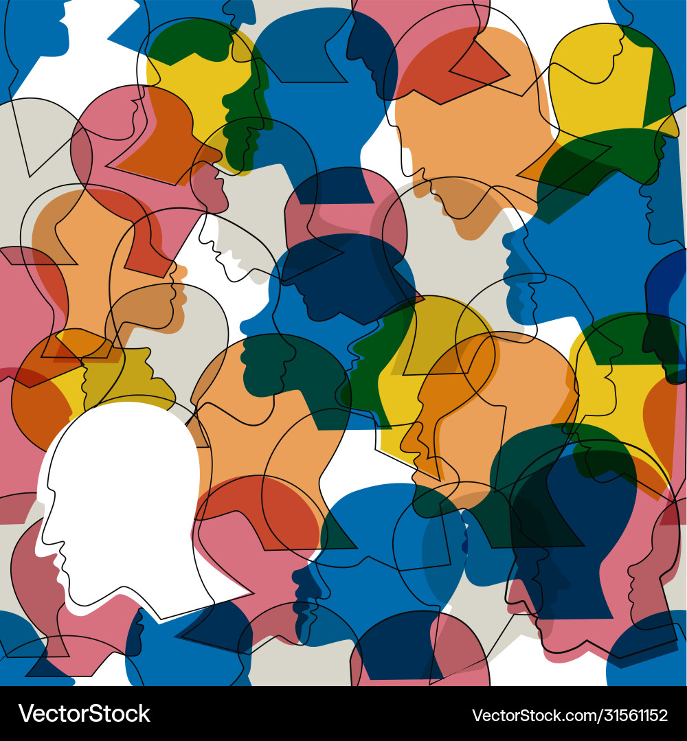Seamless pattern a crowd many different Seamless pattern a crowd many different vector image