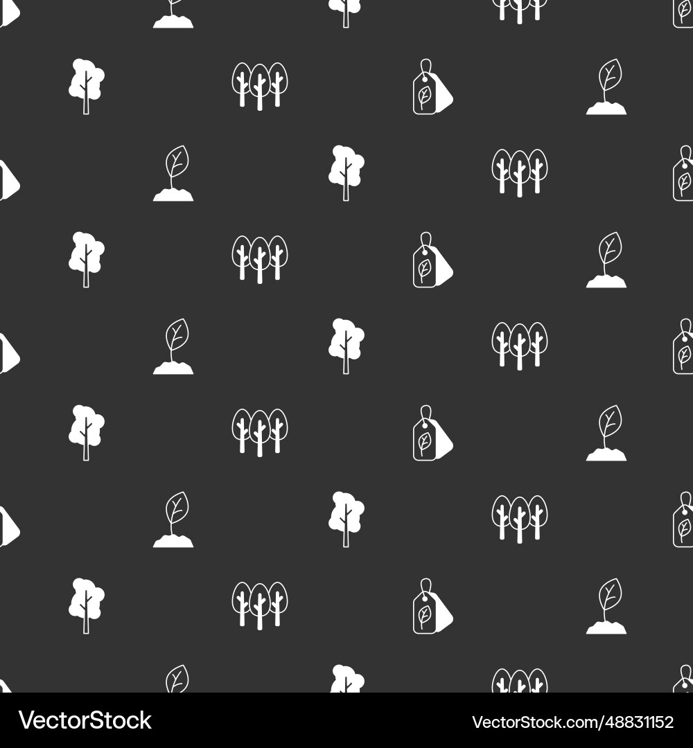 Set tag with leaf sprout tree and on seamless Set tag with leaf sprout tree and on seamless Vector Image