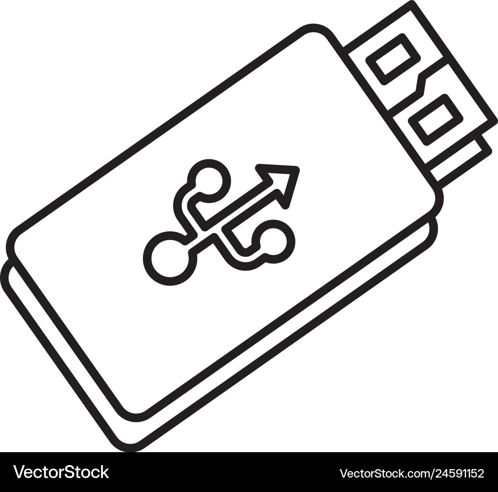 Usb memory data storage icon vector image