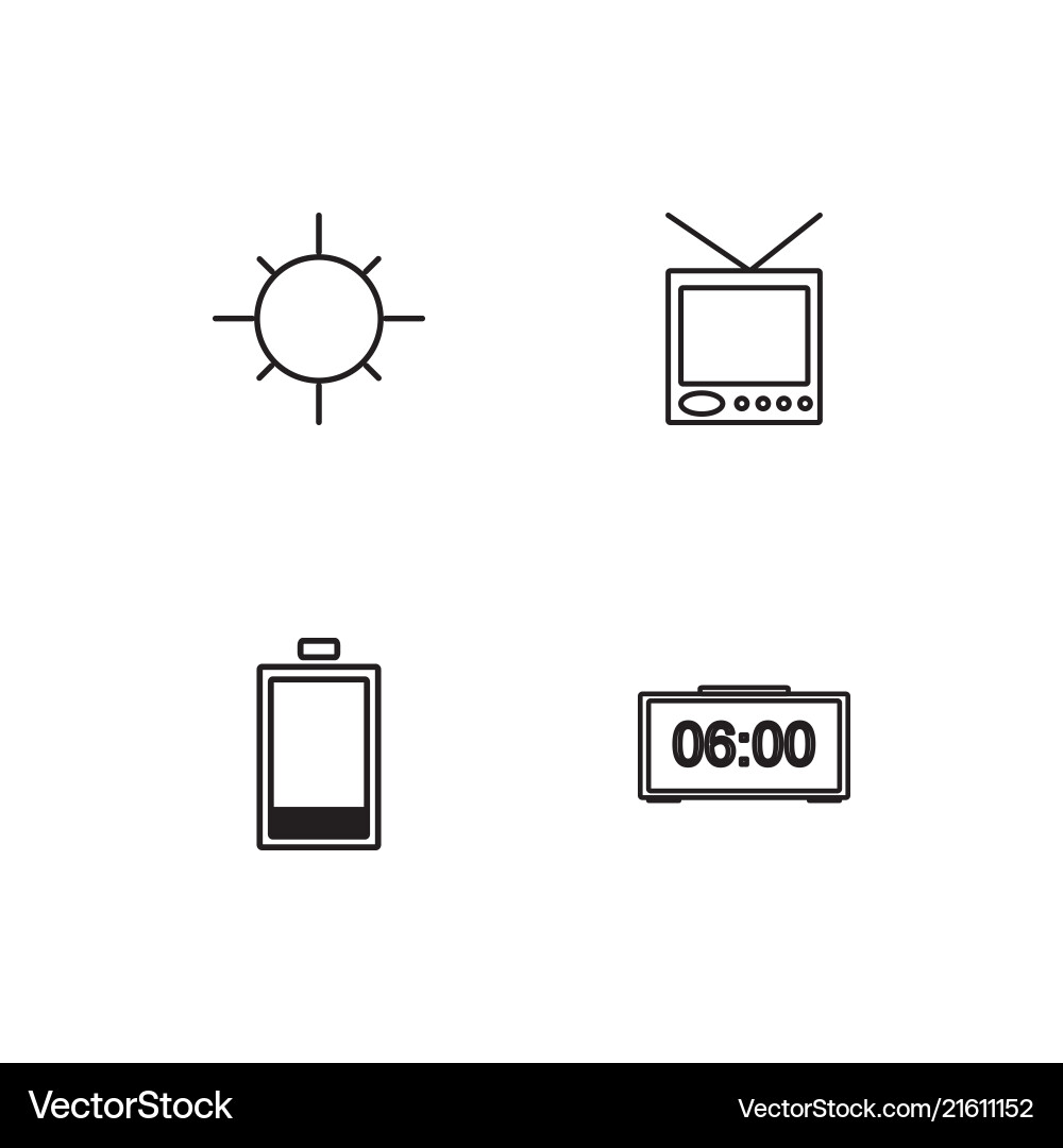 User interface linear icons set simple outline vector image