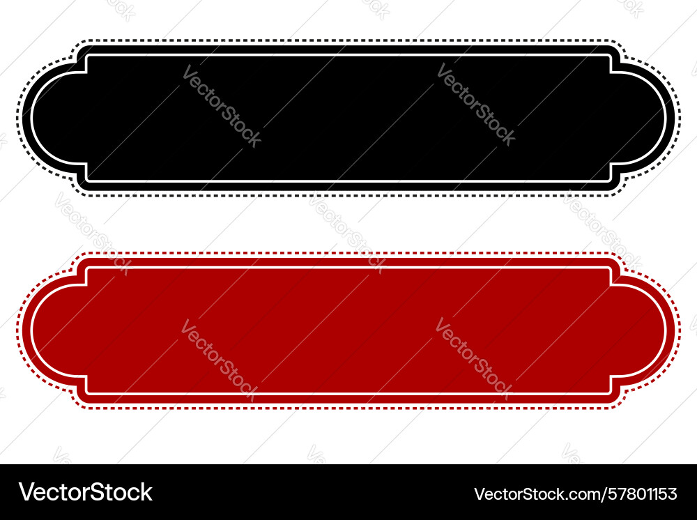 Black and red text border label box Vector Image