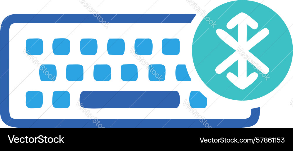 Bluetooth enabled keyboard with connectivity vector image