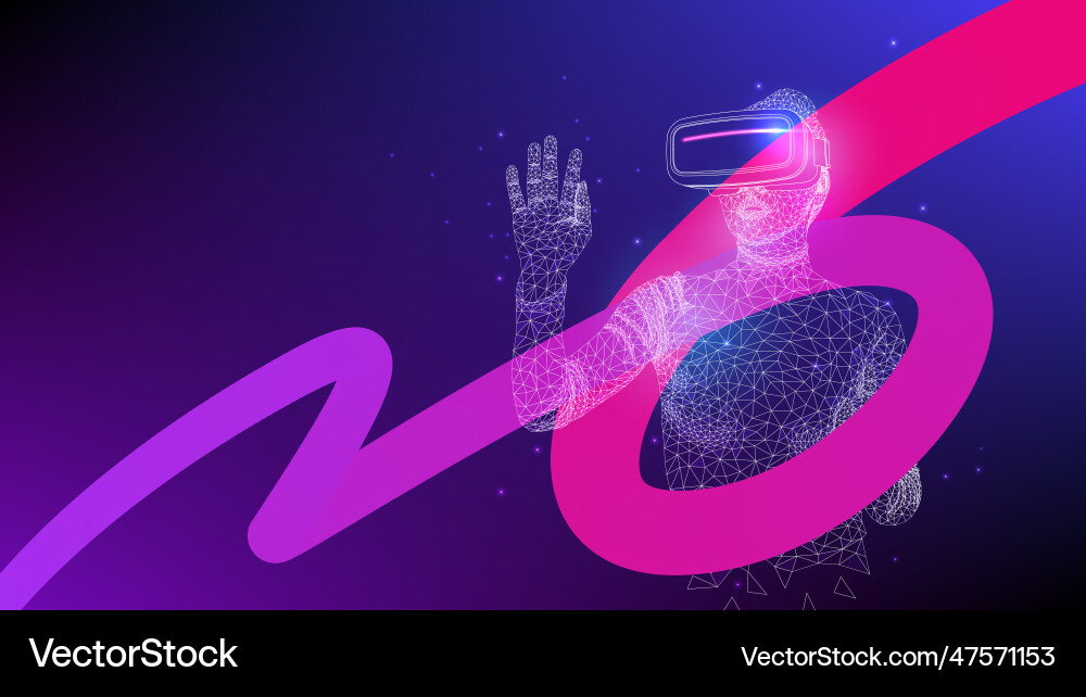 Concept of virtual reality technology Vector Image