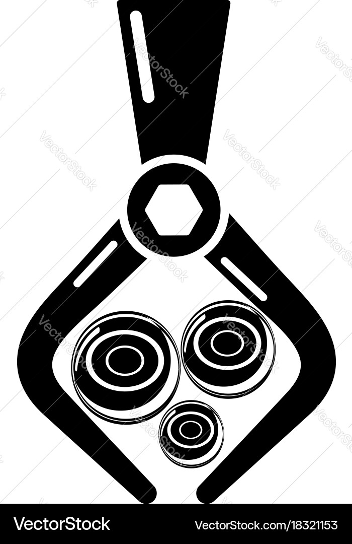 Crane with log icon simple style Vector Image