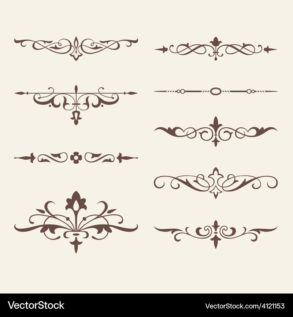 Elegant Calligraphic Swirls & Ornaments Vector Image